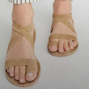Faryl Robin Free People Leather Strappy Toe Ring Sandals